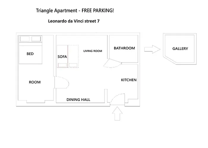 Triangle Apartment - Free Parking!
